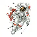 Astronaut Exploring jupiter tattoo design idea