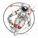 Astronaut Exploring jupiter tattoo design idea