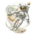 Astronaut Exploring jupiter tattoo design idea