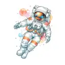 Astronaut Exploring jupiter tattoo design idea