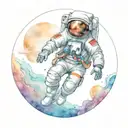 Astronaut Exploring jupiter tattoo design idea