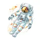 Astronaut Exploring jupiter tattoo design idea