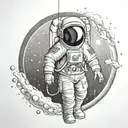 Moon astronaut tattoo design idea