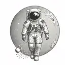Moon astronaut tattoo design idea