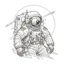 astronaut tattoo design idea