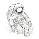 astronaut tattoo design idea