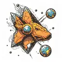 asteroid throught space tattoo design idea