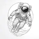 Astronaut Exploring jupiter tattoo design idea