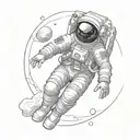 Astronaut Exploring jupiter tattoo design idea