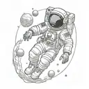 Astronaut Exploring jupiter tattoo design idea
