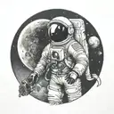 Moon astronaut tattoo design idea