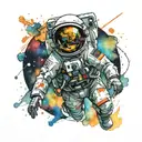astronaut tattoo design idea