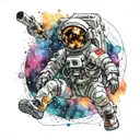 astronaut tattoo design idea