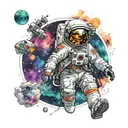 astronaut tattoo design idea