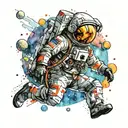 astronaut tattoo design idea