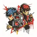 gorillaz tattoo design idea