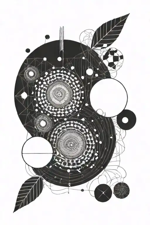 Dates of birth hidden within the design featuring circles  tattoo design idea