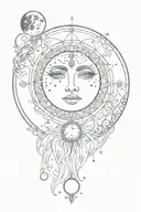 moon phase design tattoo design idea