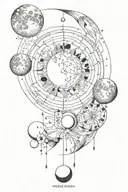moon phase design tattoo design idea