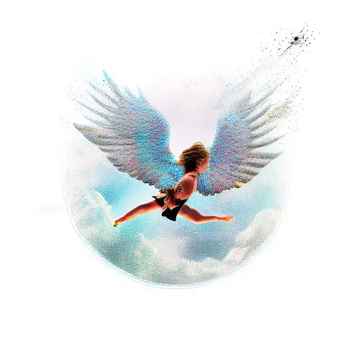 icarus falling tattoo design idea