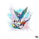 icarus falling tattoo design idea