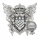 Luka modric Croatia coat of arms and the medals of the national team in the laurel wreath tattoo design idea