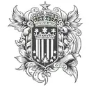 Luka modric Croatia coat of arms and the medals of the national team in the laurel wreath tattoo design idea