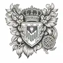 Luka modric Croatia coat of arms and the medals of the national team in the laurel wreath tattoo design idea