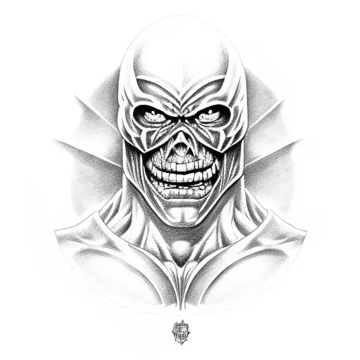 realistic He-man tattoo portrait with big muscles tattoo design idea