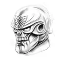 realistic He-man tattoo portrait with big muscles tattoo design idea