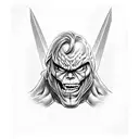 realistic He-man tattoo portrait with big muscles tattoo design idea