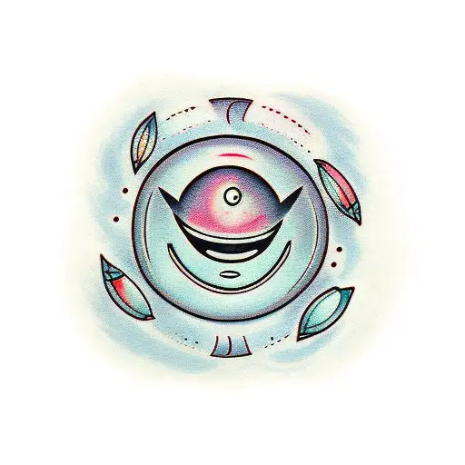 kind alien happy face  tattoo design idea