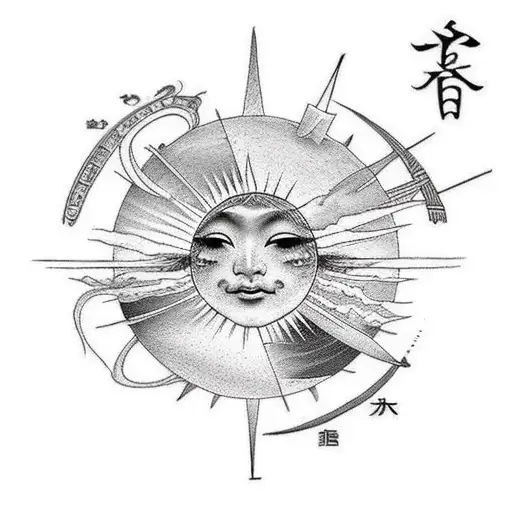 Sun, Mercury, Venus, Earth, Mars, Jupiter, Saturn, Uranus, and Neptune tattoo design idea