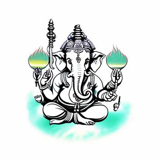 Ganesha is known as the remover of obstacles and the offspring of Shiva, the Hindu god of destruction tattoo design idea