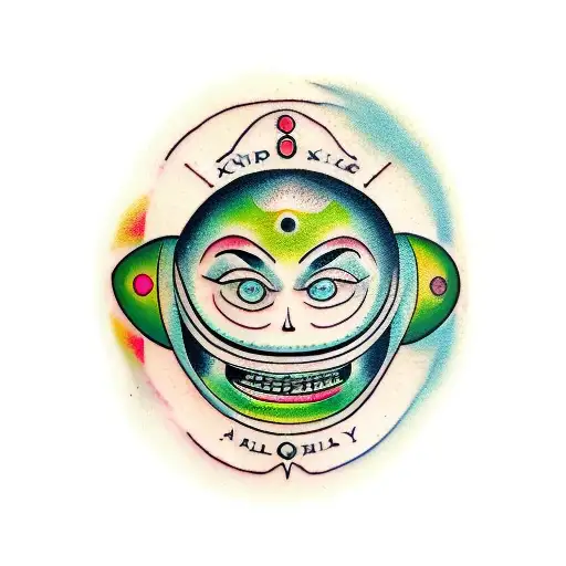 kind alien happy face  tattoo design idea