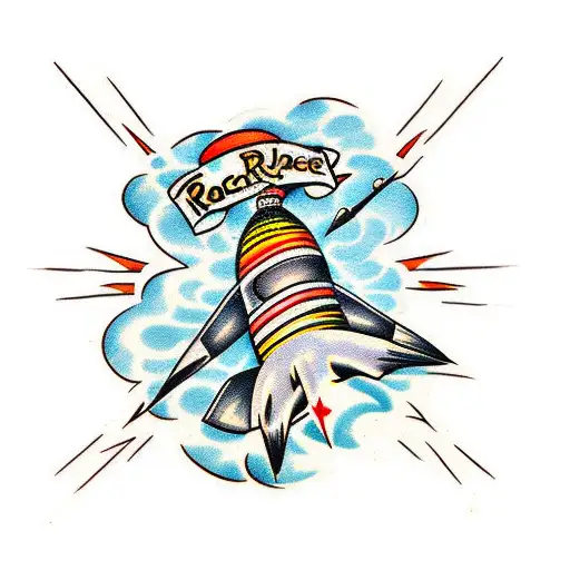 rocket tattoo design idea