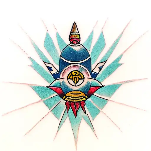rocket tattoo design idea