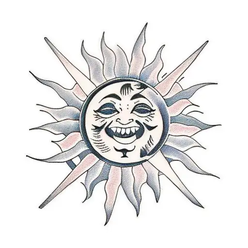 sun round star  tattoo design idea