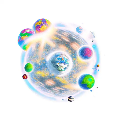 planet parade tattoo design idea