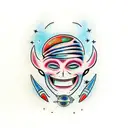 kind alien happy face  tattoo design idea