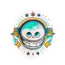 kind alien happy face  tattoo design idea