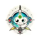 kind alien happy face  tattoo design idea