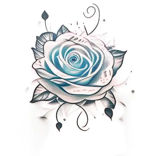Premium Vector | Beauty rose outline art tattoo design element