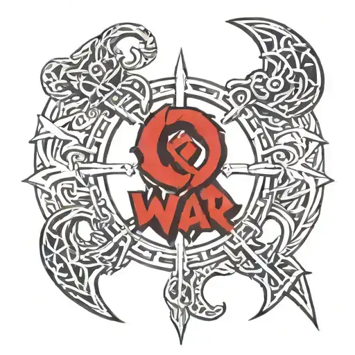 god of war omega symbol with ragnarok runes engraved and "we must be better" written under it tattoo design idea