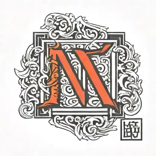 Small tattoo with the letters L,N,V,G with a square made into a design  tattoo design idea