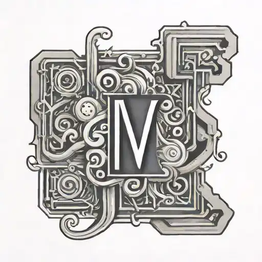 Small tattoo with the letters L,N,V,G with a square  tattoo design idea