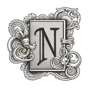 Small tattoo with the letters L,N,V,G with a square  tattoo design idea