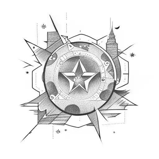 shooting star tattoo design idea