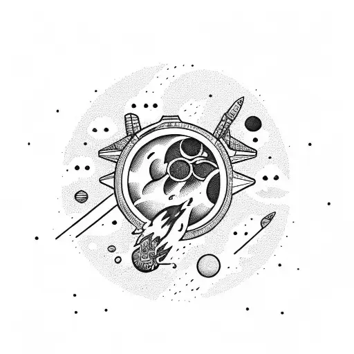 meteor shower tattoo design idea