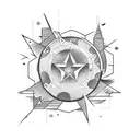 shooting star tattoo design idea